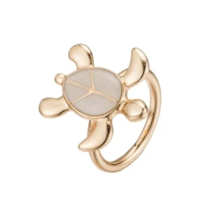 Bague-femme-doree-acier-tortue