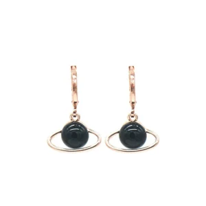 Boucles-oreilles-femme-acier-or-rose-perle-noire-Calysta