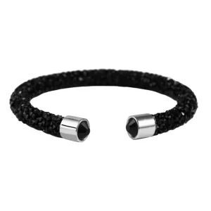 Bracelet-unisexe-acier-et-cristax-de-verre-noir-Calysta