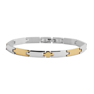 bracelet-gourmette-homme-acier-et-dore-Matt-Calysta