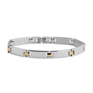 Bracelet-homme-Luke-acier-et-doree-Calysta