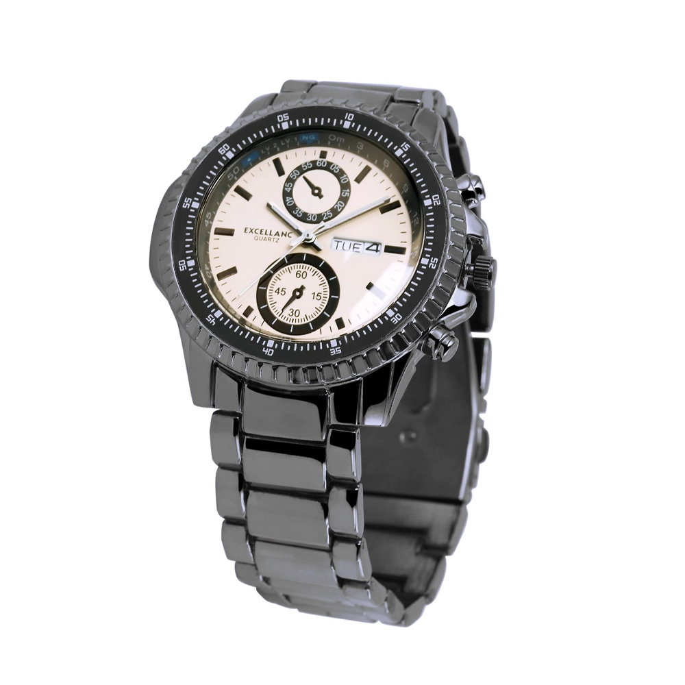 Montre-homme-acier-brun-calysta-2 Montre-homme-acier-noir-ecran-blanc-Calysta