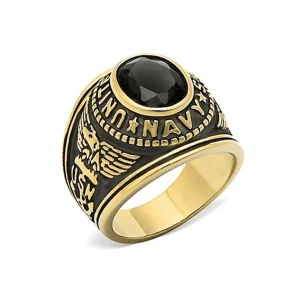 bague-en-acier-316-couleur-dore-chevaliere-navy-USA-University