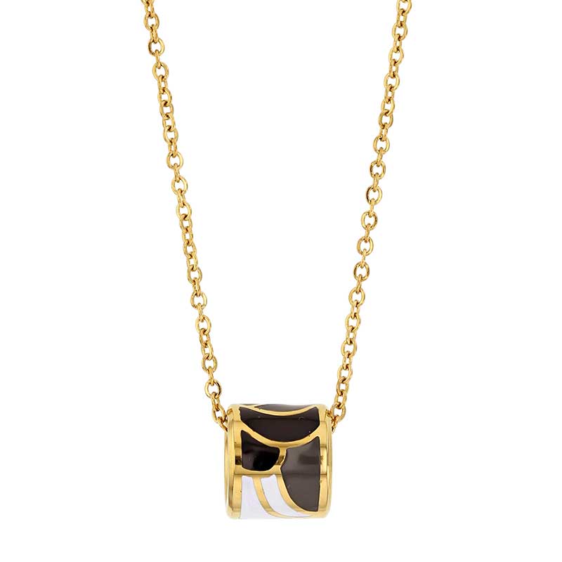 collier-acier-dore-et-email-blanc-noir-et-marron-3-317080 collier-acier-dore-et-email-blanc-noir-et-marron-3-317080