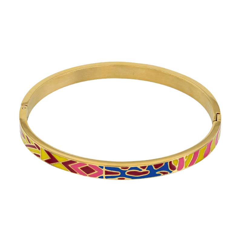 jonc-acier-dore-en-email-de-couleurs-Calysta jonc-acier-dore-en-email-de-couleurs-Calysta